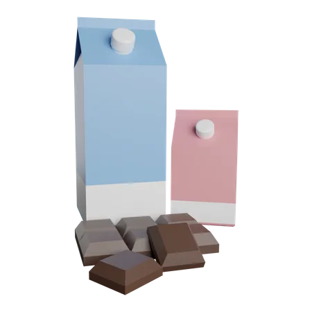 Schokolade und Milch  3D Illustration