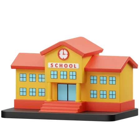 School  3D Icon