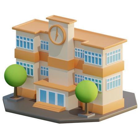 School  3D Icon