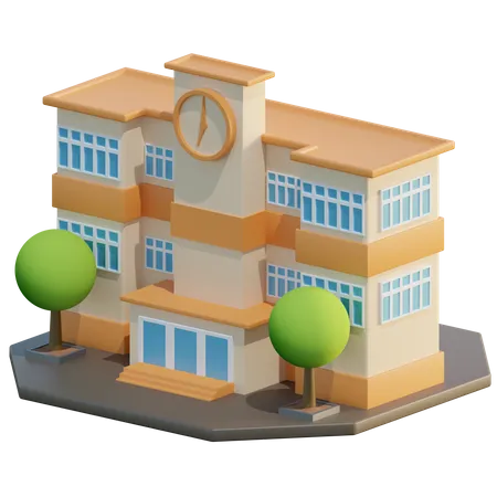 School  3D Icon