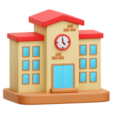 School  3D Icon