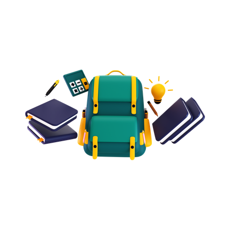 School Bag  3D Illustration