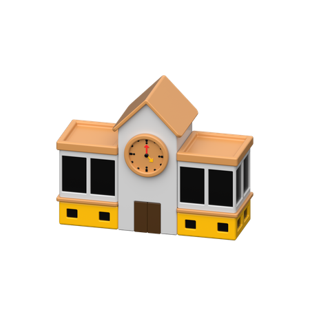 School Building  3D Icon