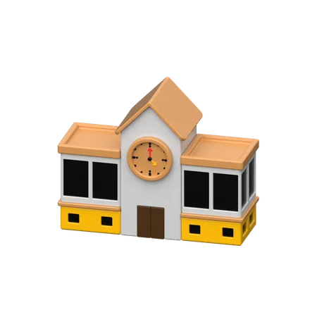 School Building  3D Icon