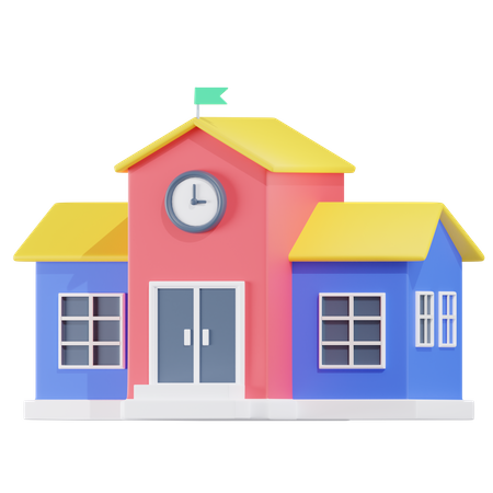 School Building  3D Icon