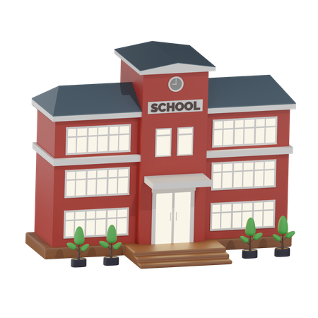 School Building  3D Icon