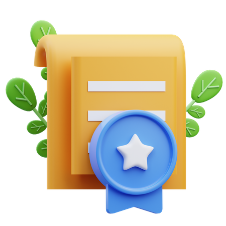 School Certificate  3D Icon