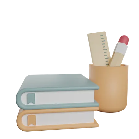 Schools Equipment  3D Illustration