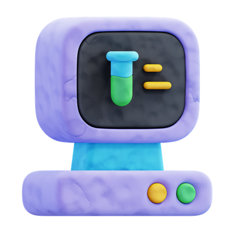 科学コンピュータ  3D Icon