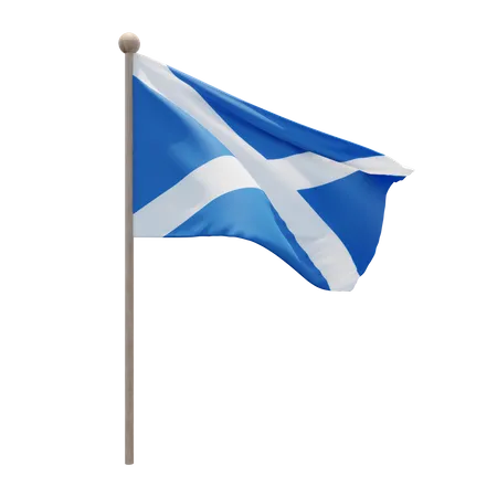 Scotland Flagpole  3D Flag