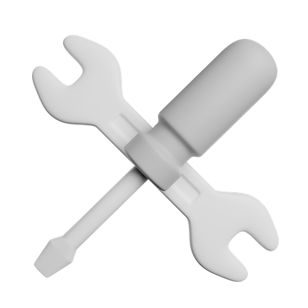 Screwdriver And Wrench  3D Icon