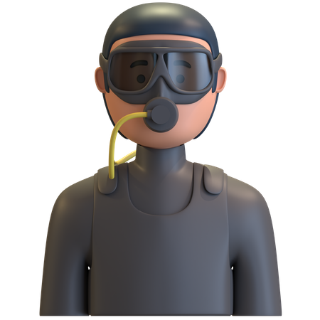 Scuba diver  3D Illustration