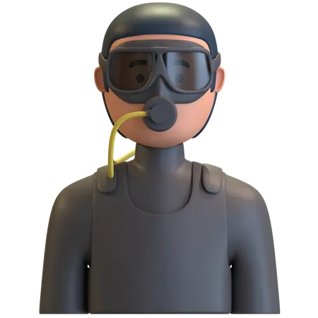 Scuba diver  3D Illustration