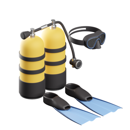 Scuba Diving Equipment  3D Icon