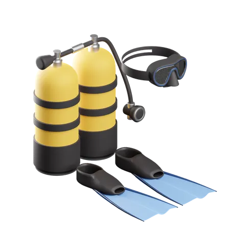 Scuba Diving Equipment  3D Icon