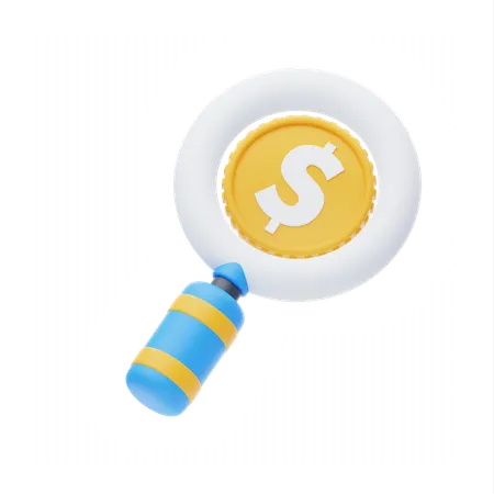 Searching for money  3D Icon