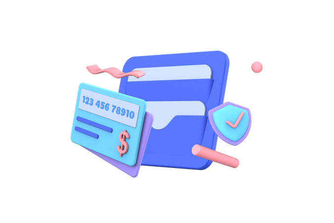 Secure Card Payment  3D Illustration