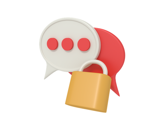 Secure Chat  3D Icon