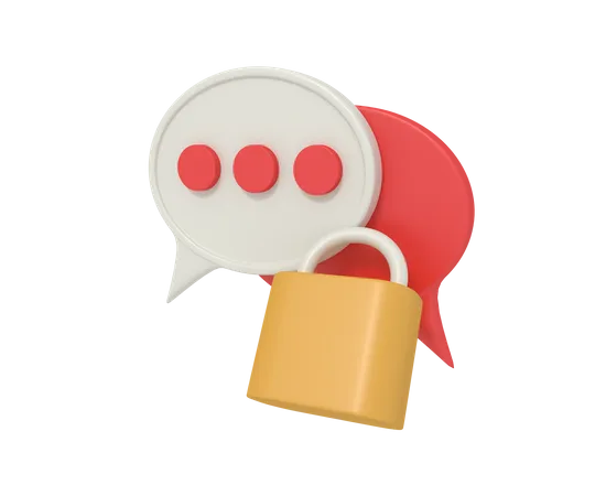 Secure Chat  3D Icon