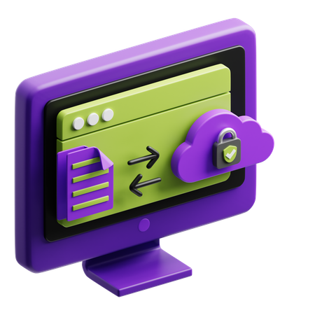 Secure Cloud  3D Icon