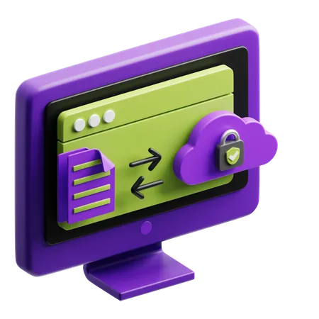 Secure Cloud  3D Icon