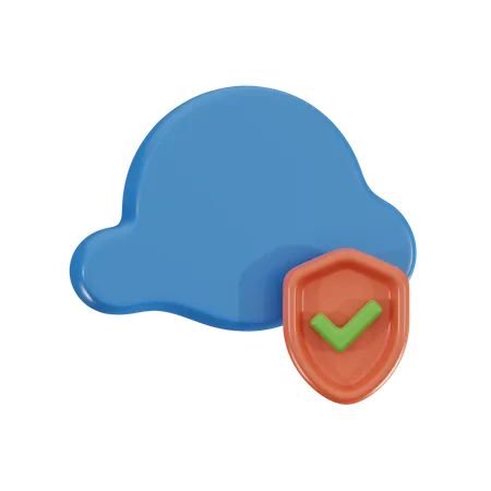 Secure Cloud  3D Icon