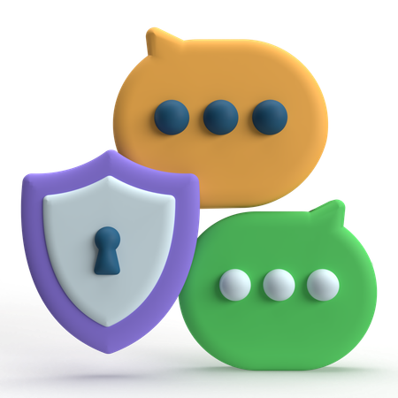 Secure Communication  3D Icon