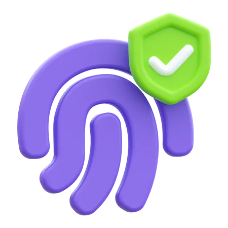 Secure Fingerprint  3D Icon