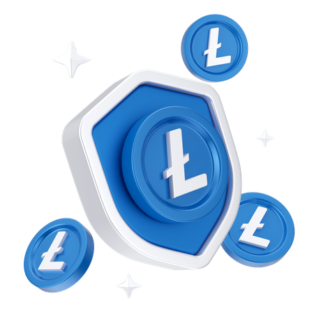 Secure Linecoin  3D Icon