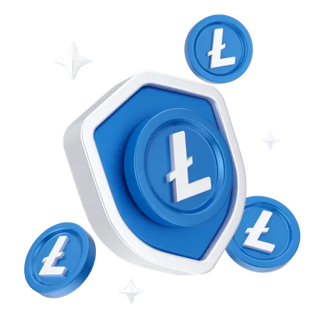 Secure Linecoin  3D Icon