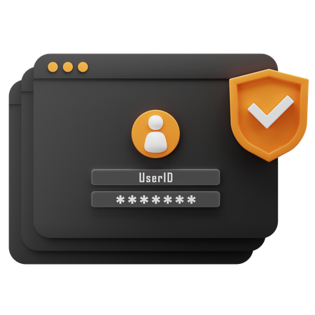 Secure Login  3D Icon