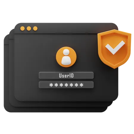 Secure Login  3D Icon