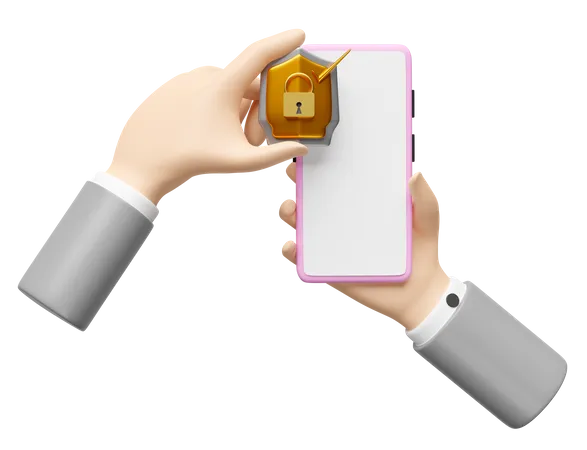 Secure Mobile  3D Icon