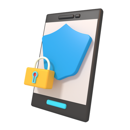 Secure Mobile  3D Icon