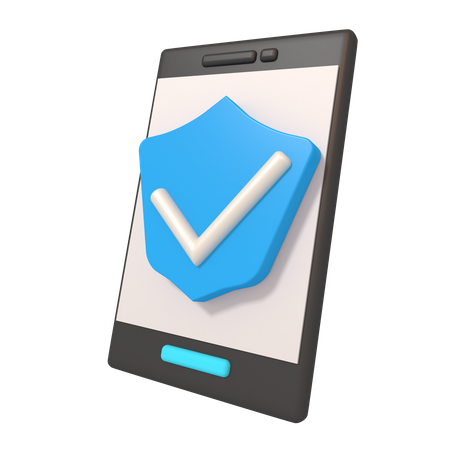 Secure Mobile  3D Icon