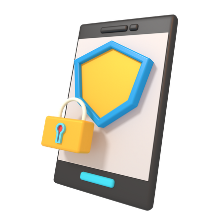 Secure Mobile  3D Icon