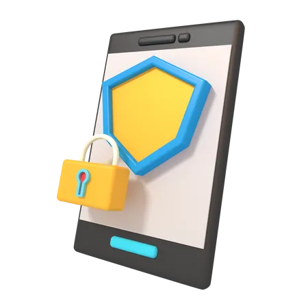 Secure Mobile  3D Icon