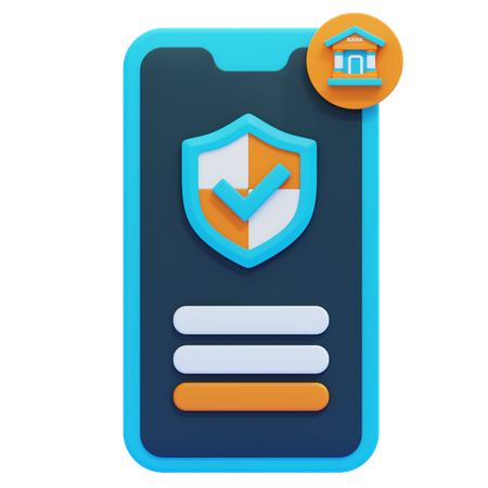 SECURE MOBILE BANK ACCOUNT  3D Icon