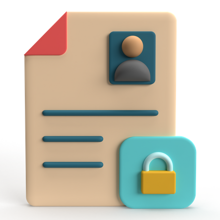 Secure Personal Data  3D Icon