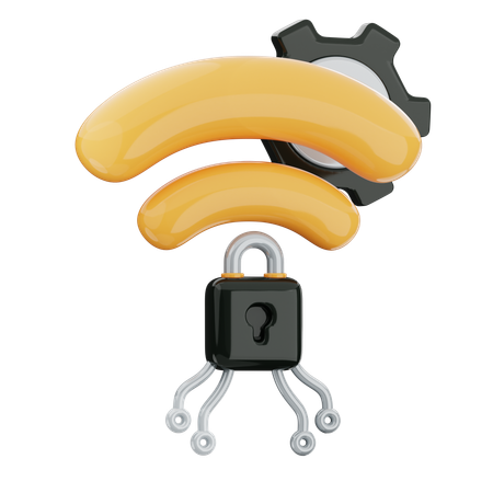 Secured wifi  3D Icon