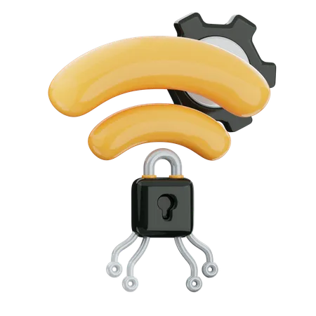 Secured wifi  3D Icon