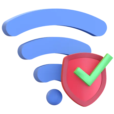 Secured wifi  3D Illustration