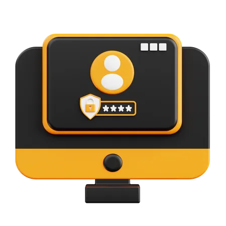 Security Login Interface  3D Icon