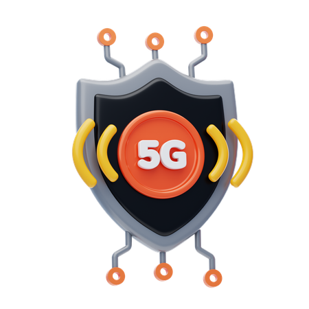 Seguridad de la red 5G  3D Icon