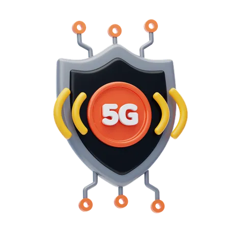 Seguridad de la red 5G  3D Icon