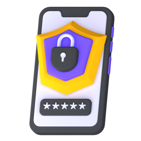 Seguridad móvil  3D Icon