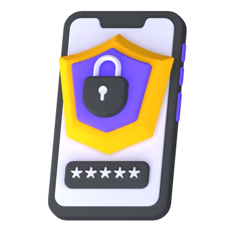 Seguridad móvil  3D Icon