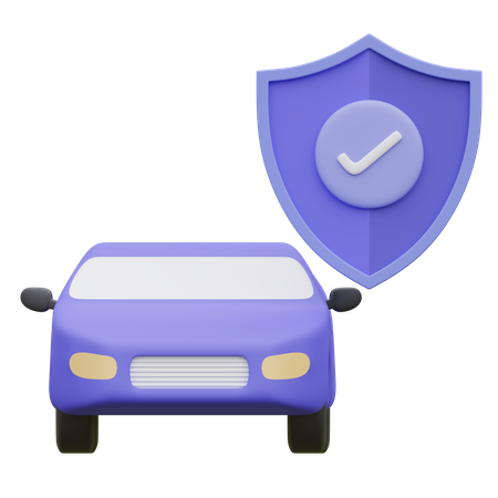 Seguro de auto  3D Icon