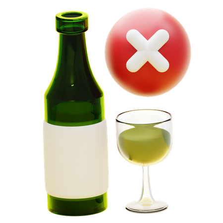 Sem álcool  3D Icon