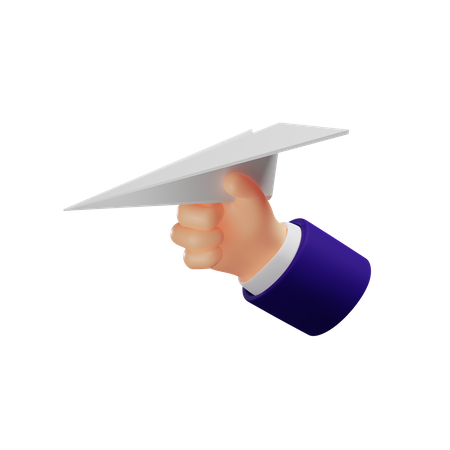 Sending paper plane  3D Illustration